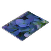 Violet paars roze blauwe hydrangeenbloem notitieboek (Linkerzijde)