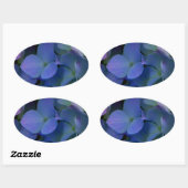 Violet paars roze blauwe hydrangeenbloem ovale sticker (Vel)