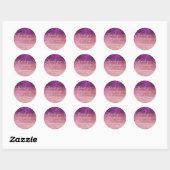 Violet Paars roze triple glitter ombre bedankt Ronde Sticker (Vel)