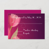 Violet Paars Transparante Floral Wedding RSVP (Voorkant / Achterkant)