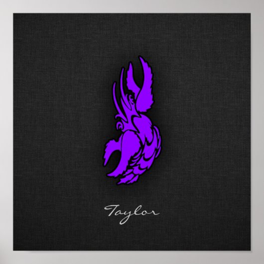 Violet Paars Zodiac Cancer Sign Poster (Voorkant)