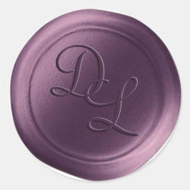 Violet Paarse 2 letter Monogram Wax Seal Stickers