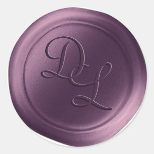 Violet Paarse 2 letter Monogram Wax Seal Stickers