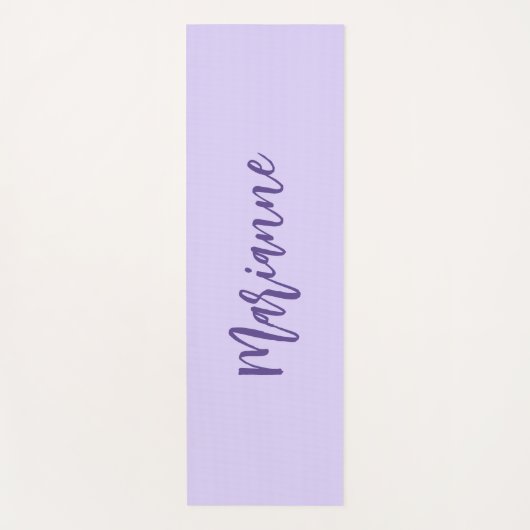Violet paarse aangepaste naam script yogamat (Voorkant)