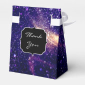 Violet paarse abstracte galaxy Custom Monogram Bedankdoosjes (Achterkant)