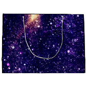 Violet paarse abstracte galaxy Custom Monogram Large Cadeautasje (Achterkant)