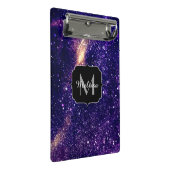 Violet paarse abstracte galaxy Custom Monogram Mini Klembord (Schuin)