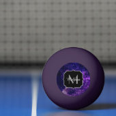 Violet paarse abstracte galaxy Custom Monogram Pingpongbal (Net)
