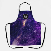 Violet paarse abstracte galaxy Custom Monogram Schort (Voorkant)