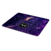 Violet paarse abstracte galaxy Custom Monogram Snijplank (Hoek)