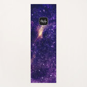 Violet paarse abstracte galaxy Custom Monogram Yogamat (Voorkant)