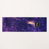 Violet paarse abstracte galaxy Custom Monogram Yogamat (Voorkant (horizontaal))