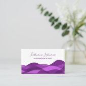 Violet paarse abstracte golven, kalligrafie visitekaartje (Staand voorkant)
