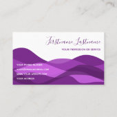 Violet paarse abstracte golven kalligrafie visitekaartje (Achterkant)