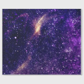 Violet paarse abstracte sterrenstelsel universum cadeaupapier (Vlak)
