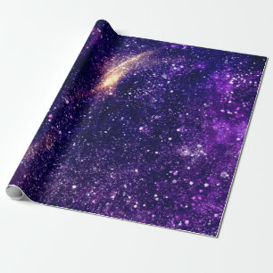 Violet paarse abstracte sterrenstelsel universum cadeaupapier