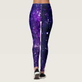 Violet paarse abstracte sterrenstelsel universum leggings (Achterkant)