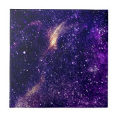 Violet paarse abstracte sterrenstelsel universum tegeltje (Voorkant)