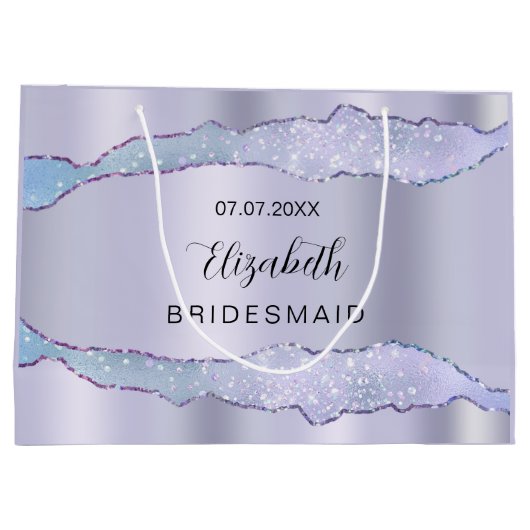 Violet paarse agaat bruidsmeisje groot cadeauzakje (Achterkant)