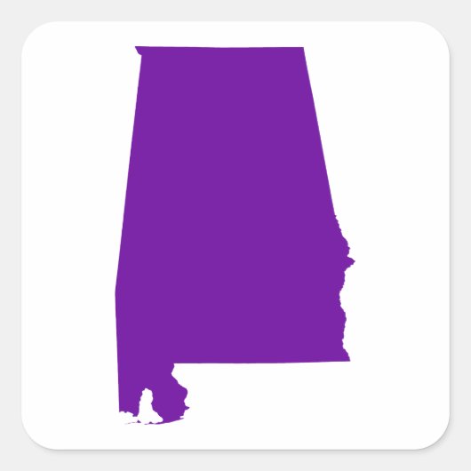 Violet Paarse Alabama Vierkante Sticker (Voorkant)