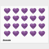 Violet Paarse Amethyst Glitter Glam Hartelijk dank Hart Sticker (Vel)