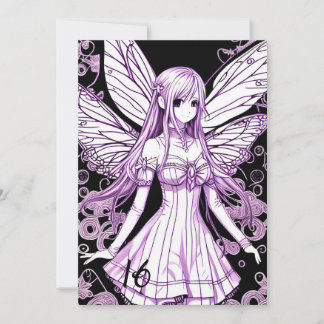 Violet Paarse Anime Prinses Sweet 16 Verjaardag Kaart