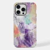 Violet Paarse Aqua Turquoise Koraal Art Painting iPhone Hoesje (Achterkant)