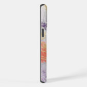 Violet Paarse Aqua Turquoise Koraal Art Painting iPhone Hoesje (Rechterkant)