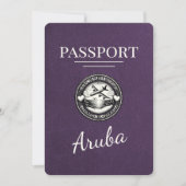 Violet Paarse Aruba Passport Bewaar de datum Save The Date (Voorkant)