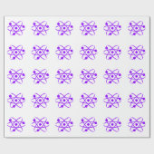 Violet Paarse Atom Cadeaupapier (Vlak)