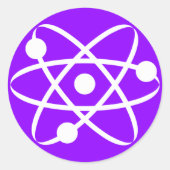 Violet Paarse Atom Ronde Sticker (Voorkant)