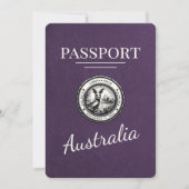 Violet Paarse Australië Paspoort Bewaar de datum Save The Date (Voorkant)
