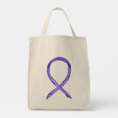 Violet Paarse Bewustzijnslint Aangepaste Canvas ta Tote Bag (Achterkant)