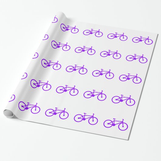 Violet Paarse Bicycle Cadeaupapier (Uitgerold)