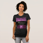 VIOLET PAARSE BLACK DAMASK T-SHIRT (Voorkant volledig)