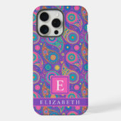  Violet Paarse Blauw Roze Paisley iPhone Hoesje (Achterkant)