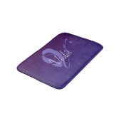Violet Paarse Blauw rustieke Abstracte naam monogr Badmat (Gekanteld)