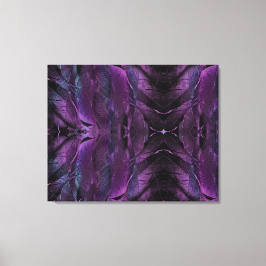 Violet Paarse blauwe vedertextuur abstract Canvas Afdruk (Voorkant)