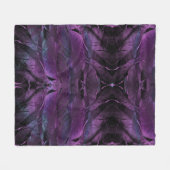 Violet Paarse blauwe vedertextuur abstract Fleece Deken (Voorkant (Horizontaal))