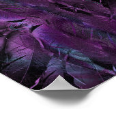 Violet Paarse blauwe vedertextuur abstract Poster (Hoek)