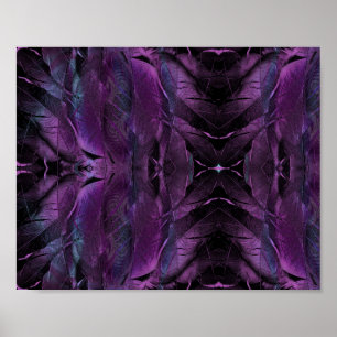 Violet Paarse blauwe vedertextuur abstract Poster