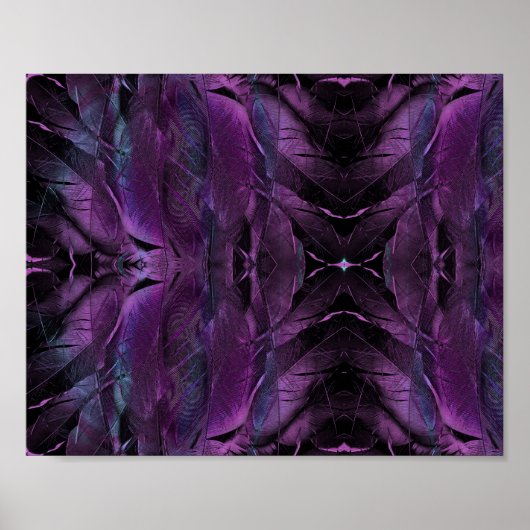 Violet Paarse blauwe vedertextuur abstract Poster (Voorkant)