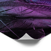 Violet Paarse blauwe vedertextuur abstract Poster (Hoek)