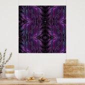 Violet Paarse blauwe vedertextuur abstract Poster (Keuken)