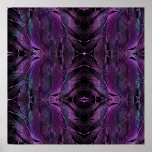 Violet Paarse blauwe vedertextuur abstract Poster