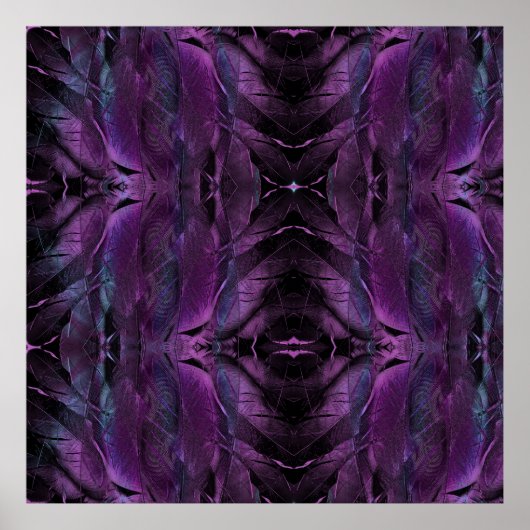 Violet Paarse blauwe vedertextuur abstract Poster (Voorkant)