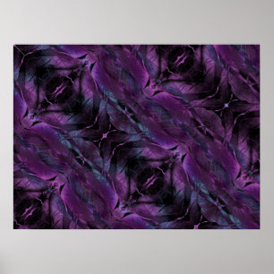 Violet Paarse blauwe vedertextuur abstract Poster
