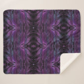 Violet Paarse blauwe vedertextuur abstract Sherpa Deken (Voorkant (horizontaal))