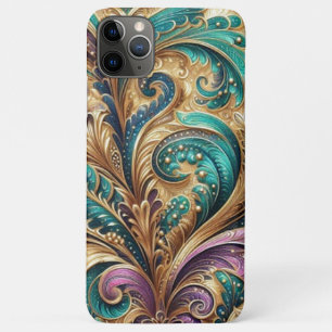 Violet Paarse Blauwgroen Blauw Groen Goud Paisley  Case-Mate iPhone Case