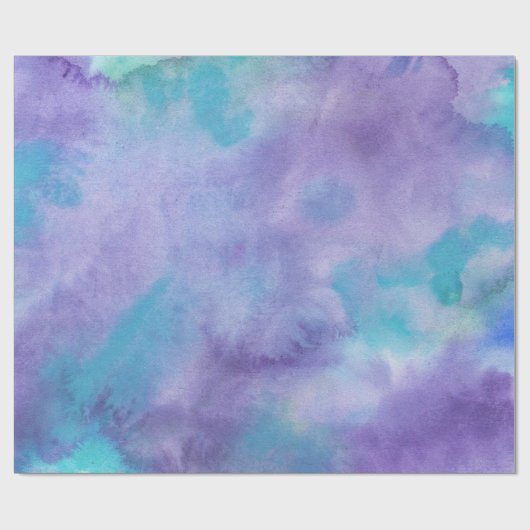 Violet Paarse Blauwgroen groene Abstracte Waterver Cadeaupapier (Vlak)